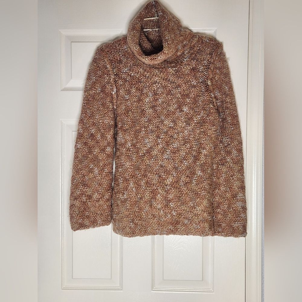 5/48 L Beige Knit 100% WOOL Turtleneck Longsleeves Women’s Sweater